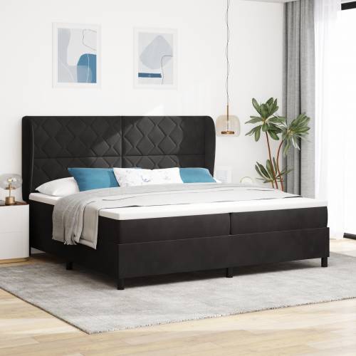 Box Spring Krevet s Madracem Crni 200x200 cm Baršun Cijena