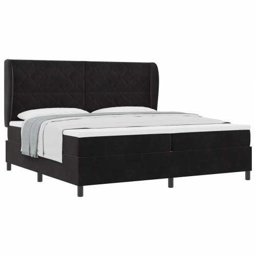 Box Spring Krevet s Madracem Crni 200x200 cm Baršun Cijena