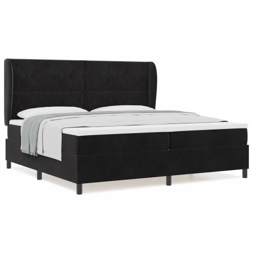 Box Spring Krevet s Madracem Crni 200x200 cm Baršun Cijena