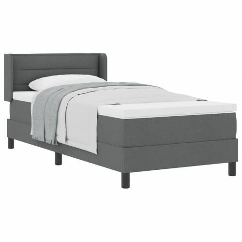 Krevet s kutijom opruga s madracem tamno siva 90x190 cm tkanina Cijena