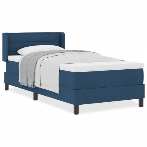 Krevet s podnicom s madracem plavi 90x190 cm tkanina Cijena