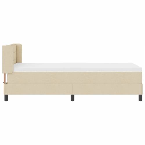 Krevet sa box springom sa madracem krem 100x200 cm tkanina Cijena