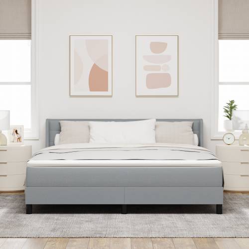 krevet s podnicom s madracem svjetlosiva 180x200 cm tkanina Cijena