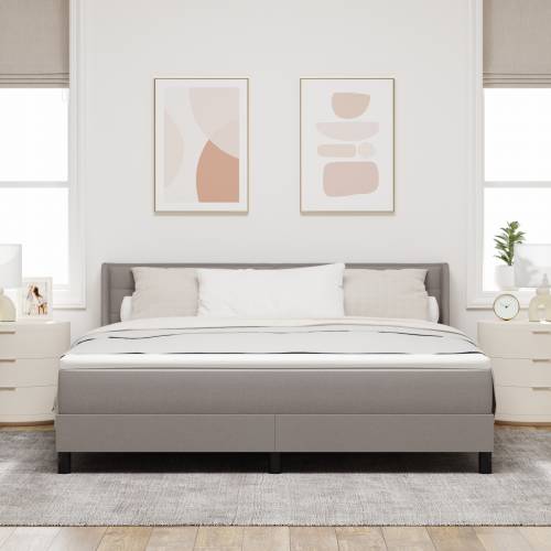 krevet s madracem taupe 180x200 cm tkanina Cijena
