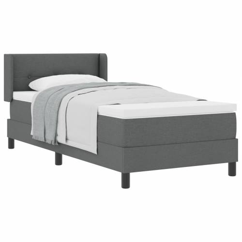 Krevet s box springom i madracem tamno sivi 90x190 cm tkanina Cijena