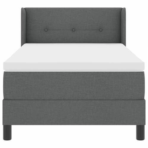 Krevet s box springom i madracem tamno sivi 90x190 cm tkanina Cijena