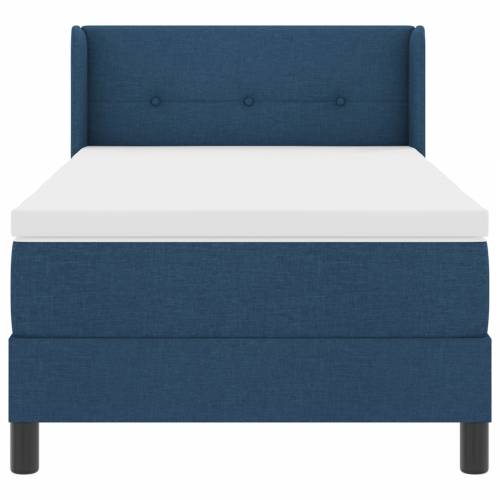 Krevet s Box Spring-om i Plavim Madracem 100x200 cm Tkanina Cijena