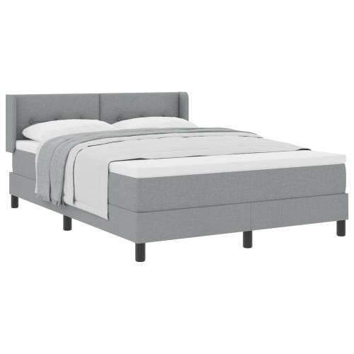 Box Spring Krevet s Madracem Svjetlosiva 140x190 cm Tkanina Cijena