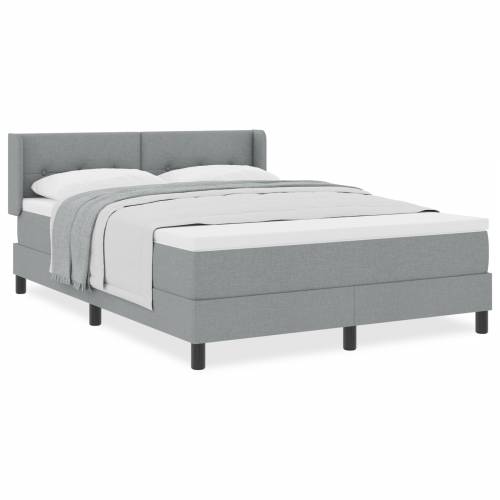 Box Spring Krevet s Madracem Svjetlosiva 140x190 cm Tkanina Cijena