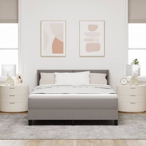 Box Spring Krevet s Madracem Taupe 140x190 cm Tkanina Cijena