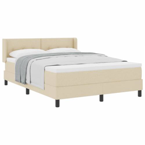 Box Spring Krevet s madracem Krem 140x200 cm Tkanina Cijena