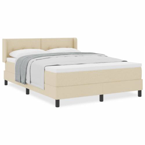 Box Spring Krevet s madracem Krem 140x200 cm Tkanina Cijena