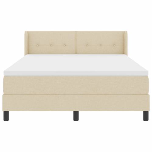 Box Spring Krevet s madracem Krem 140x200 cm Tkanina Cijena