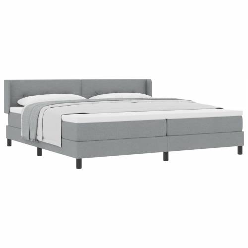 Box Spring krevet s madracem svjetlosivi 200x200 cm tkanina Cijena