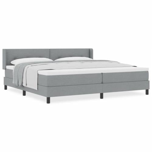Box Spring krevet s madracem svjetlosivi 200x200 cm tkanina Cijena