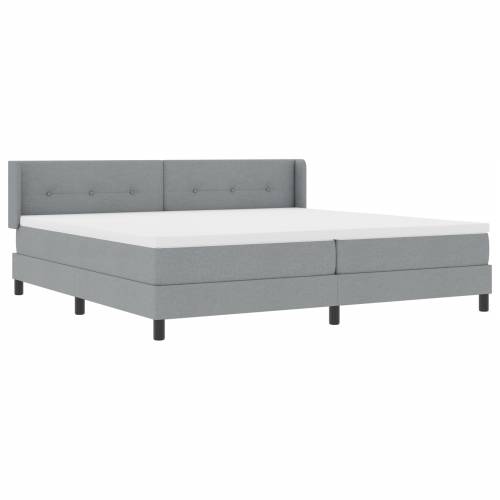Box Spring krevet s madracem svjetlosivi 200x200 cm tkanina Cijena