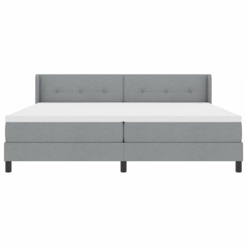Box Spring krevet s madracem svjetlosivi 200x200 cm tkanina Cijena