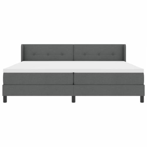 Tamno sivi krevet s kutijom i madracem 200x200 cm tkanina Cijena