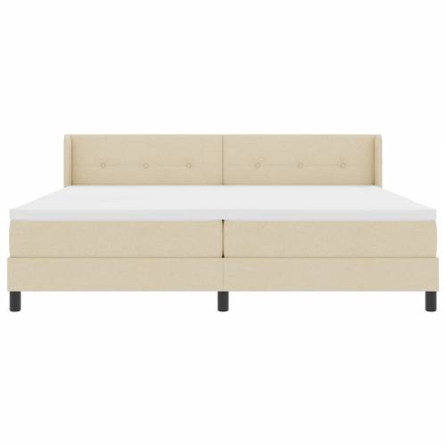 Krevet s opružnom podlogom s madracem krem 200x200 cm Tkanina Cijena