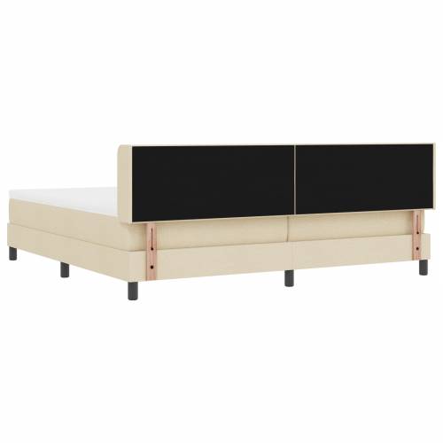 Krevet s opružnom podlogom s madracem krem 200x200 cm Tkanina Cijena