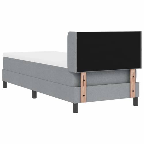 Krevet s oprugama s madracem svijetlosive boje 80x200 cm tkanina Cijena