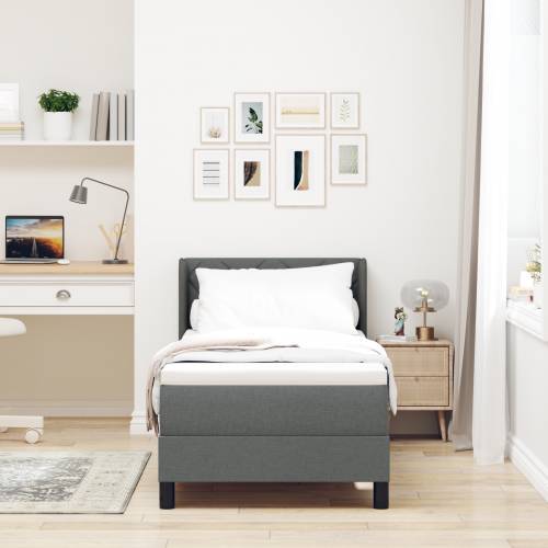 Box Spring Bed s madracem Tamno siva 80x200 cm Tkanina Cijena