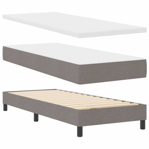 Box Spring krevet s madracem Taupe 80x200 cm Tkanina Cijena