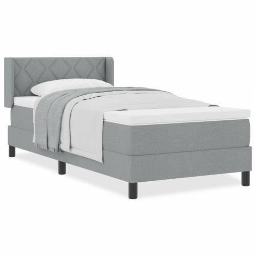 krevet s podnicom s madracem svijetlosiva 90 x 190 cm tkanina Cijena