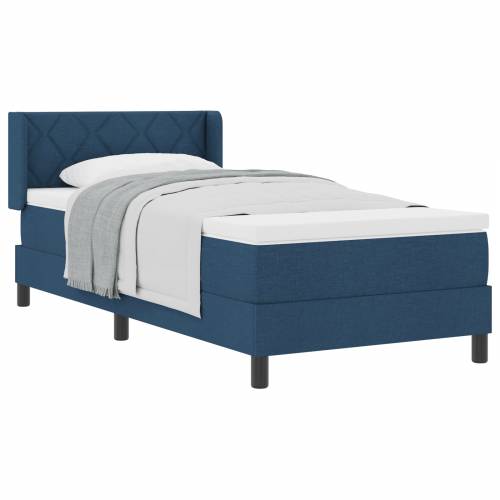 Box Spring krevet s madracem Plavi 90x190 cm Tkanina Cijena