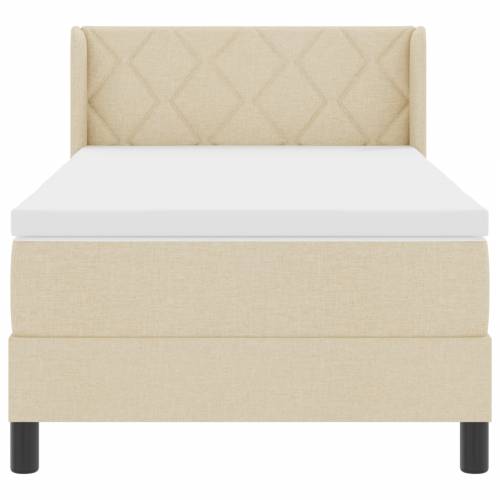 Box Spring Krevet s madracem Krem 100x200 cm Tkanina Cijena