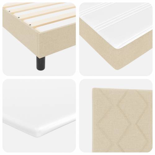 Box Spring Krevet s madracem Krem 100x200 cm Tkanina Cijena