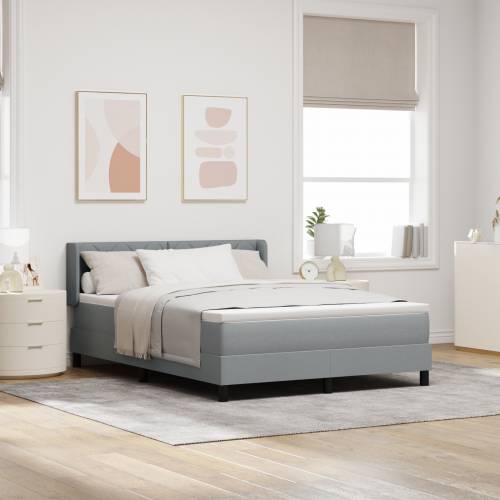 Box Spring krevet s madracem svijetlosivi 140x200 cm tkanina Cijena