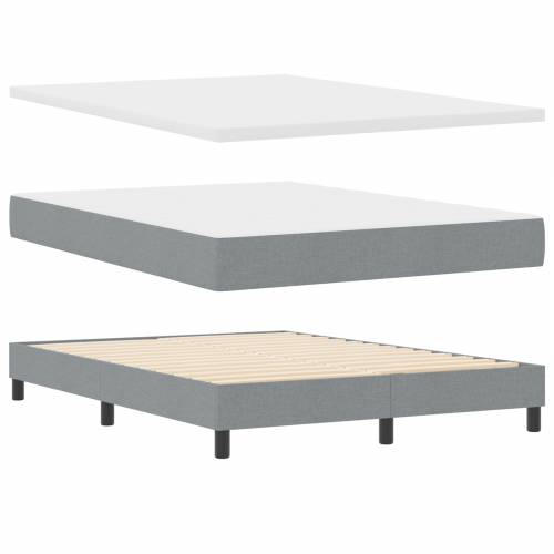 Box Spring krevet s madracem svijetlosivi 140x200 cm tkanina Cijena