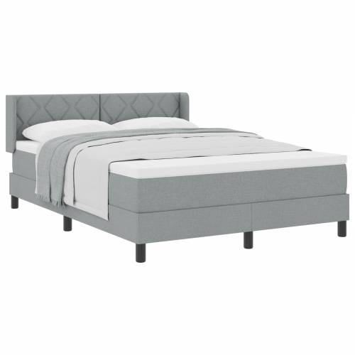Box Spring krevet s madracem svijetlosivi 140x200 cm tkanina Cijena