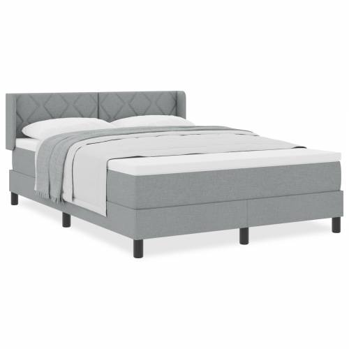 Box Spring krevet s madracem svijetlosivi 140x200 cm tkanina Cijena