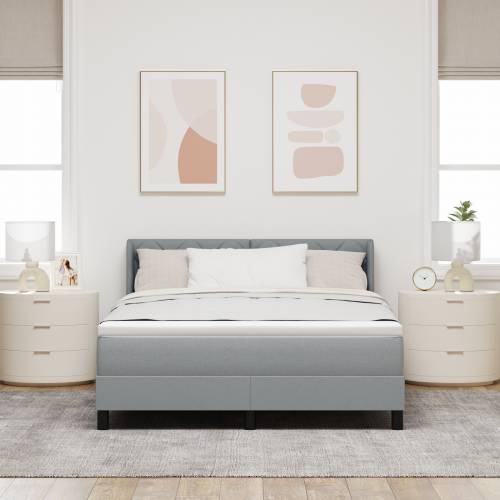 Box Spring krevet s madracem svijetlosivi 140x200 cm tkanina Cijena