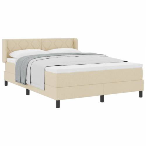 Box Spring krevet s madracem krem 140x200 cm tkanina Cijena
