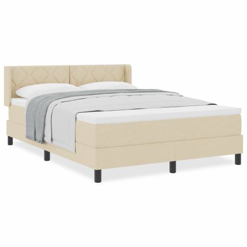 Box Spring krevet s madracem krem 140x200 cm tkanina Cijena