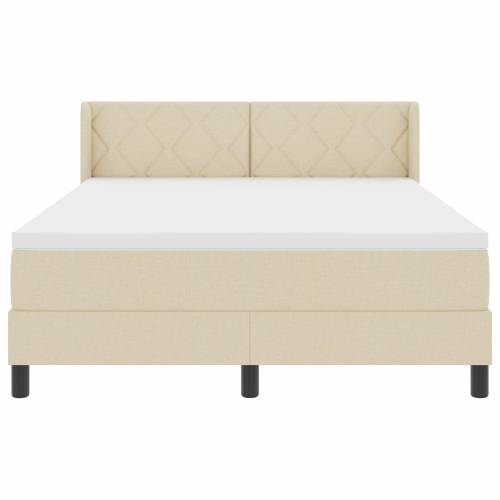 Box Spring krevet s madracem krem 140x200 cm tkanina Cijena