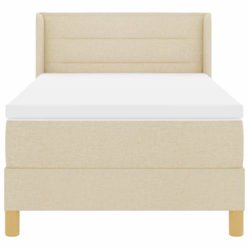 Box Spring Krevet s Madracem Krem 90x200 cm Tkanina Cijena