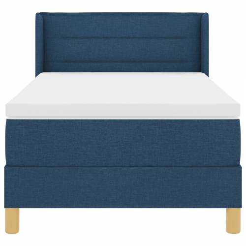 Box Spring krevet s madracem plave boje 90x200 cm tkanina Cijena