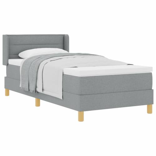 Krevet s box springom s madracem svijetlo sivi 100x200 cm tkanina Cijena