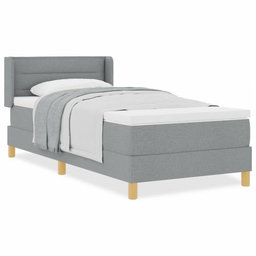 Krevet s box springom s madracem svijetlo sivi 100x200 cm tkanina Cijena