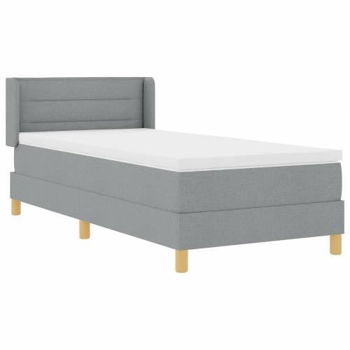 Krevet s box springom s madracem svijetlo sivi 100x200 cm tkanina Cijena