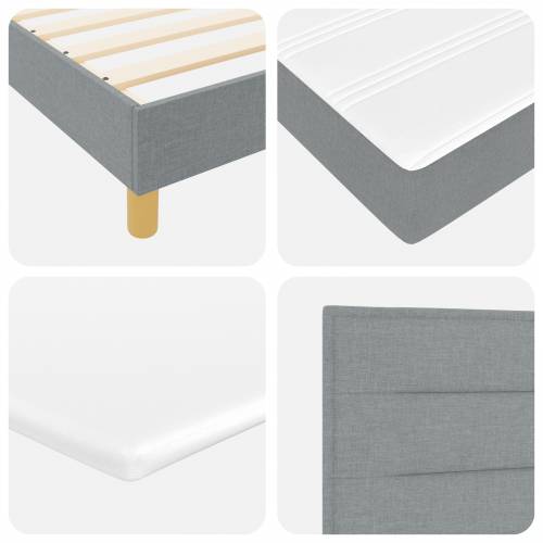 Krevet s box springom s madracem svijetlo sivi 100x200 cm tkanina Cijena