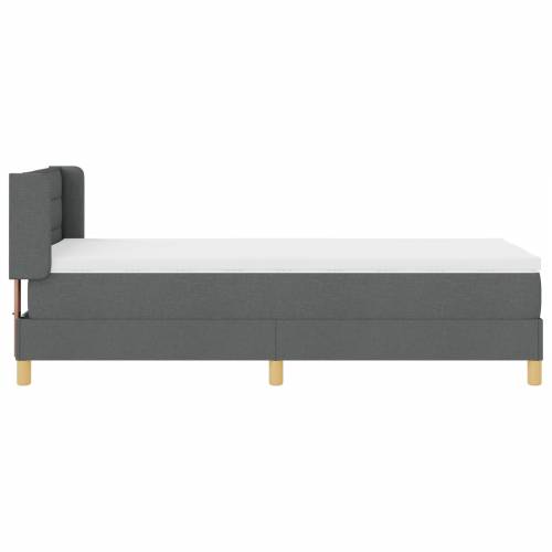 Krevet s box springom s madracem tamno sive boje 100x200 cm Tkanina Cijena