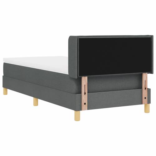 Krevet s box springom s madracem tamno sive boje 100x200 cm Tkanina Cijena