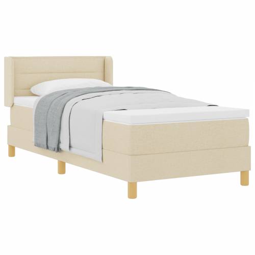 Krevet sa podnicom s madracem krem 100x200 cm tkanina Cijena