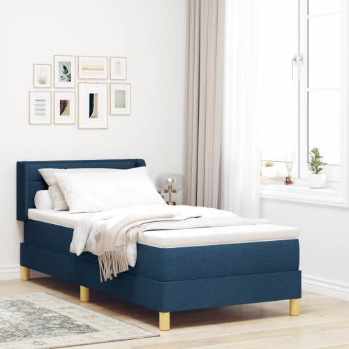 Box Spring Krevet s Madracem Plavi 100x200 cm Tkanina Cijena