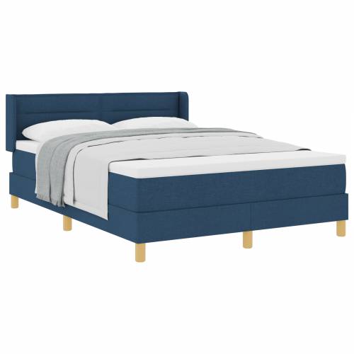 Box Spring Krevet s Madracem Plavi 140x190 cm Tkanina Cijena